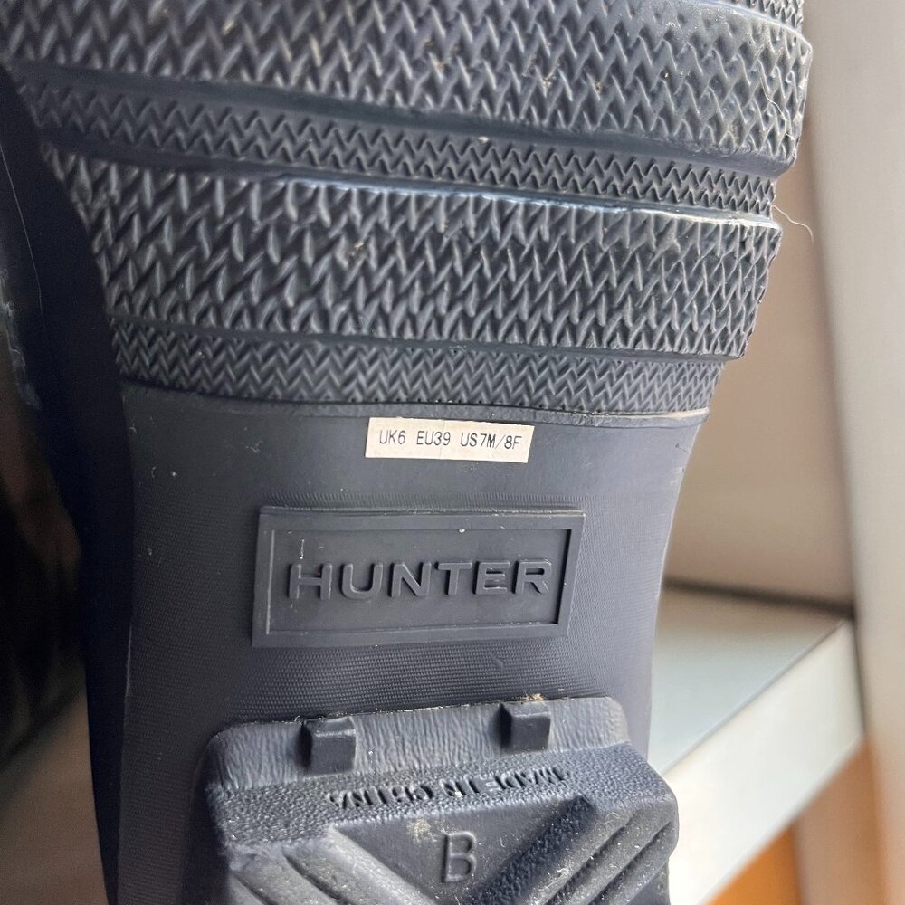 Hunter Fisherman Black Clear Buckle Rubber Tall Rain Outdoor Boots Shoes US 8 - Picture 10 of 11